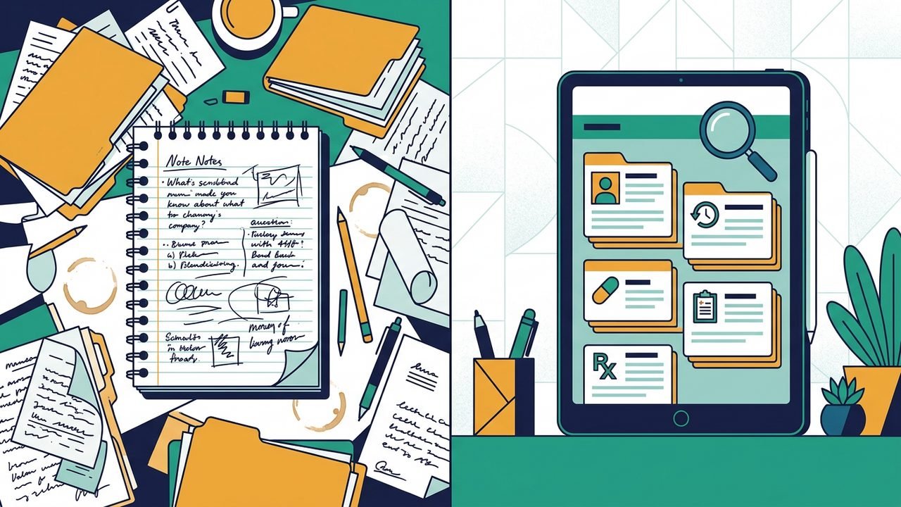 Ficha en papel o Excel vs. ficha digital de pacientes